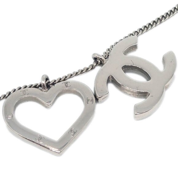 Chanel CC Heart Chain Necklace Silver 04P 195333 - Picture 3 of 4